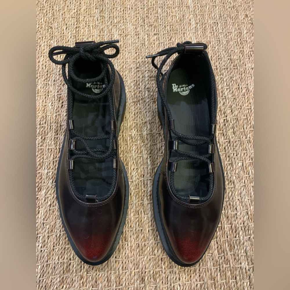 Dr Marten Elphie ll Cherry Red Leather Ballet Flats size 10 - Picture 4 of 15